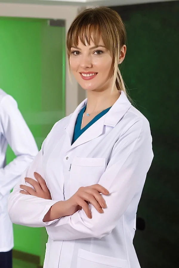 Kadın Klasik Yaka Doktor Önlüğü Hemşire Eczacı Öğretmen Labaratuvar - Alpaka Kumaş